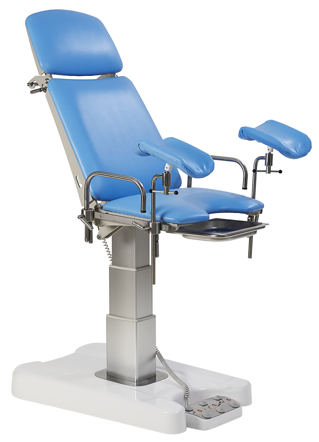 Кресло гинекологическое КГэ-«МСК» с регулированием высоты, спинки и сидения электроприводами (код МСК-3415)